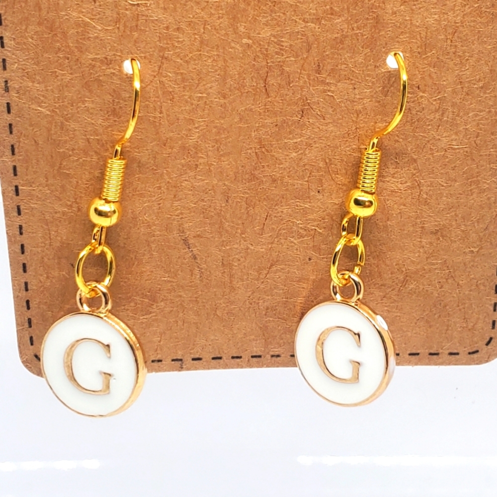 7/$10 G Initial Earrings, New